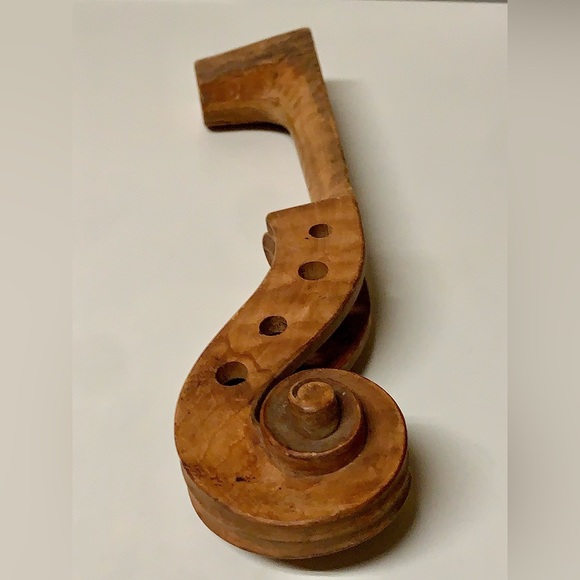 Vintage Artisan Luthier Crafted Hardwood Violin Fiddle Neck Head Raw - Picture 1 of 16